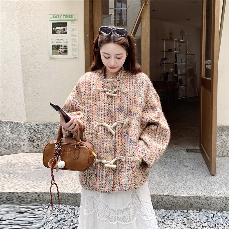新款小香风彩色编织外套5882-P165K238,女装短外套,2C332
