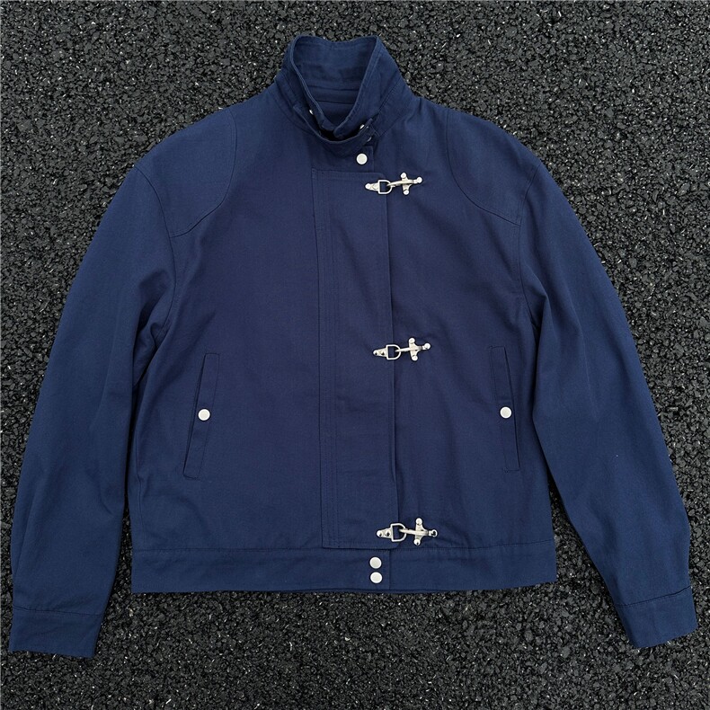 JK727-尺码M-3XL-P90-现货！解构拼接飞机扣夹克复古做旧短款外套,男装夹克,星座1811B