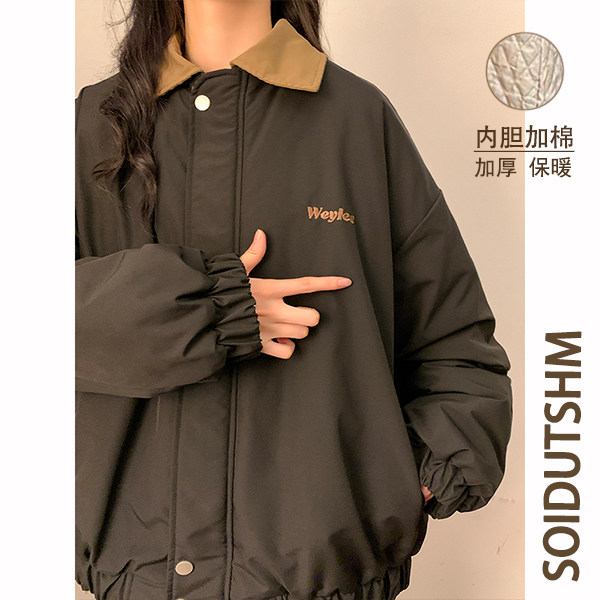 2025羽绒棉服潮牌潮流ins中性港风宽松美式痞帅重磅M878-TP68,男装棉衣,电商A170
