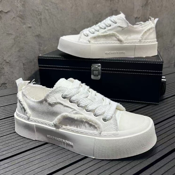 男士小白鞋透气帆布鞋百搭时尚休闲鞋潮板鞋，男鞋帆布鞋，星座1407-6