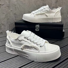 男士小白鞋透气帆布鞋百搭时尚休闲鞋潮板鞋，男鞋帆布鞋，星座1407-6