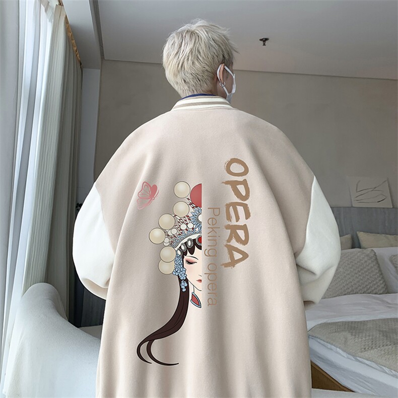 摇粒绒棒球服男大码开衫卫衣男夹克BF86161-P65,男装夹克,电商A040