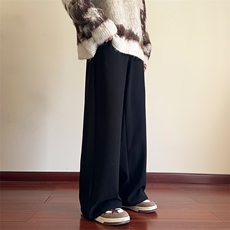 01冬季加厚款宽松直筒裤针织毛呢休闲裤阔腿裤XZ211-1-K2370-P65，男装休闲裤，星座211-1