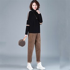 2021年春季新款潮休闲套装女时尚气质减龄两件套装裤子洋气时髦，女装套装/套裙，简韵佳