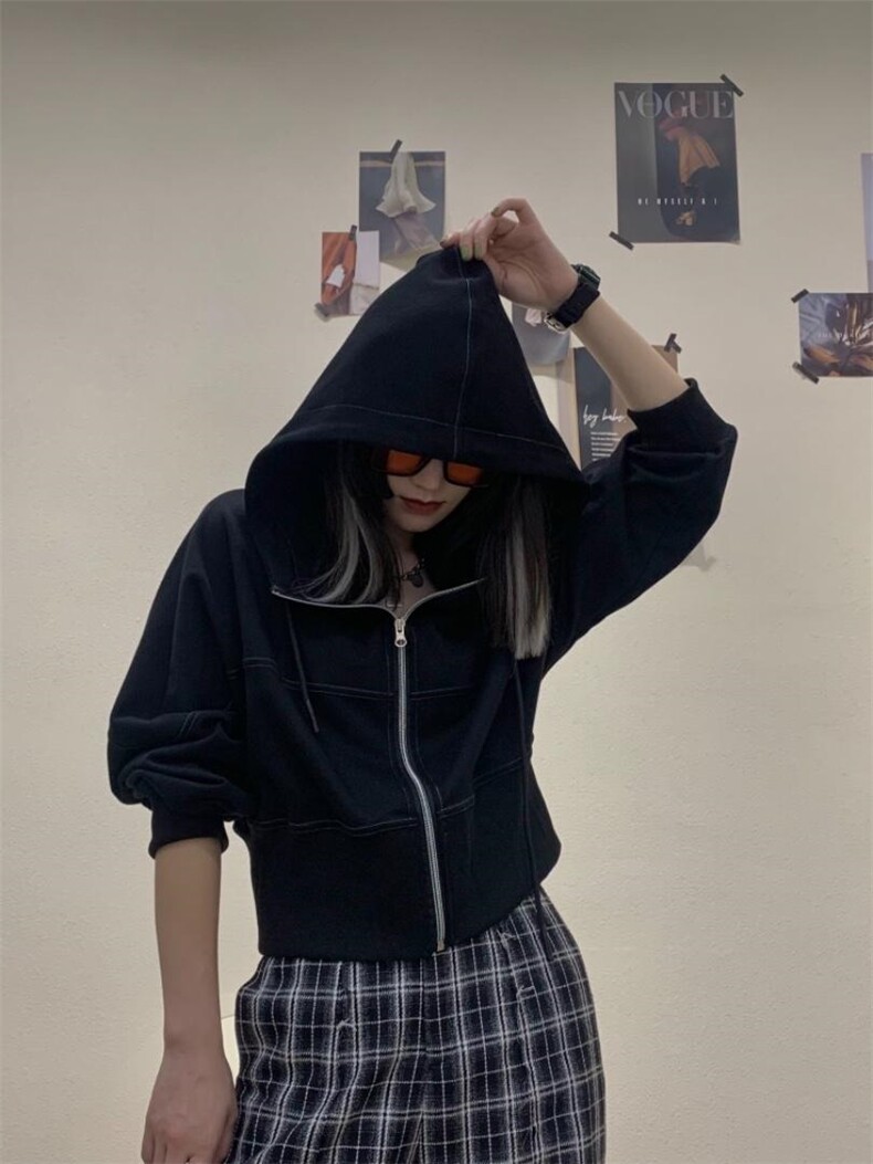 收腰连帽卫衣，女装卫衣/绒衫，Alissa Lin