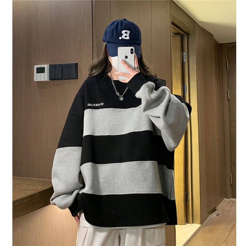 中性风春装新款潮街头宽松撞色卫衣字母绣花外套潮D240-P58,女装短外套,电商A335-1（原A458）