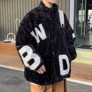 羊羔毛外套女2025秋冬新款保暖宽松加厚棉衣情侣潮牌羊羔绒棉服女图片