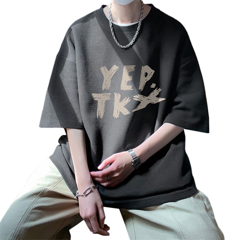 华夫格！港风华夫格短袖T恤男士半袖男五分袖体恤衫男HT146-P25,男装T恤,电商B367