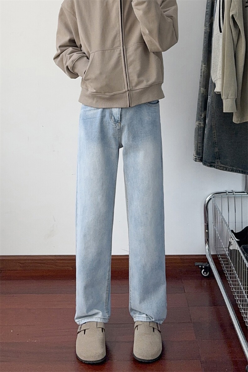 B221美式ins高街暗黑重工艺宽松直筒牛仔裤LK24425-特P45控78,男装牛仔裤,电商B221