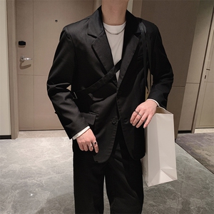 春季ins网红潮流西装男气质痞帅设计感西服外套潮XZ055-P125控150图片