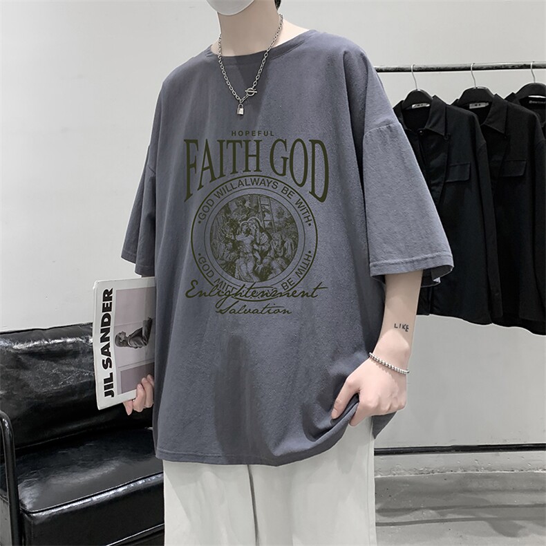 YT26388-P30亚麻短袖t恤男大码五分袖男宽松七分袖大皂风模特,男装T恤,电商A040