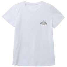 纯棉T恤女130支双面丝光棉短袖圆领宽松大码夏百搭烫钻，女装T恤，元素羊绒