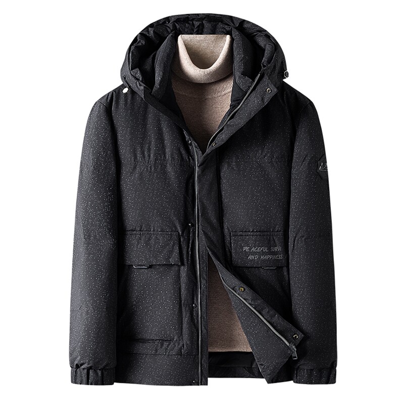 新款21冬季新款90%白鸭绒羽绒服男士休闲纯色连帽外套ZG2933-P295,男装羽绒服,电商B212（原钱塘6029）