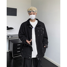 暗黑风痞帅外套男春秋季柳钉设计感小众美式工装夹克JK85488-p85，男装夹克，星座1008