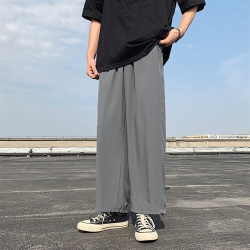 春夏新款垂感冰丝大码抽绳休闲裤款号2023-特批20，男装休闲裤，星座718-1