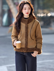 （现货）XBL新款2025年冬季保暖皮毛一体羊羔毛大衣性价比高送包，女装羽绒服，欣贝拉