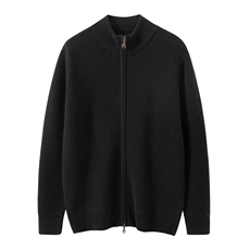 2025百搭时尚简约双元宝针拉链开衫，男装羊绒套衫，绒誉暖羊绒
