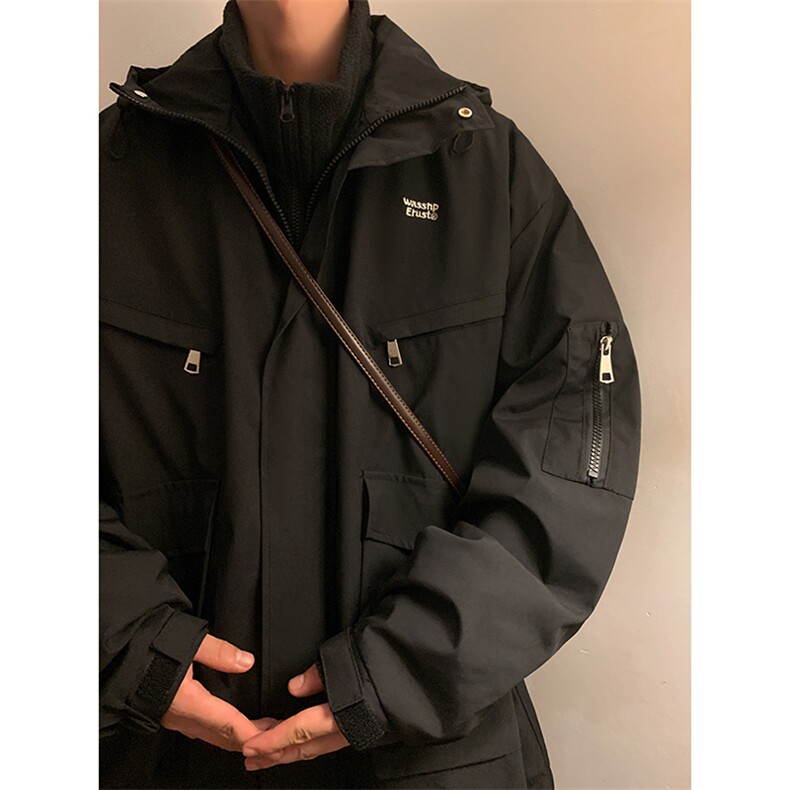 三合一冲锋衣男棉衣宽松加厚加绒棉服潮棉袄子A266-SH80191-P90,男装棉衣,电商A266