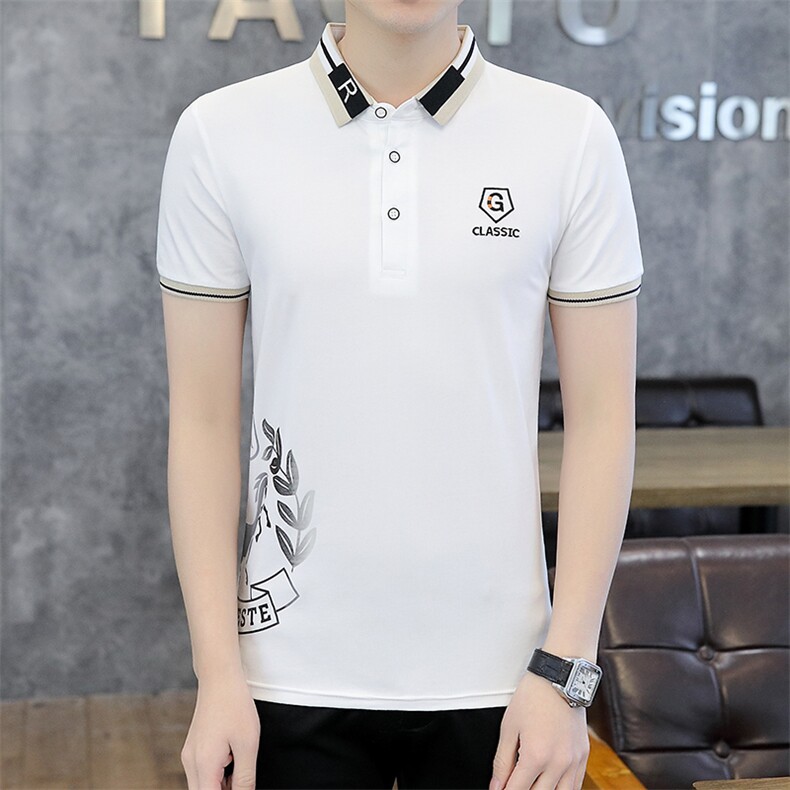 2023青年时尚男士短袖t恤翻领夏季新款韩版上衣男百搭polo衫T5805,男装Polo衫,星座1402-1