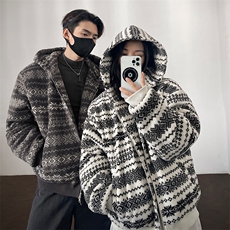 潮棉衣夹棉慵懒连帽外套摇粒绒复古民族风5D4096-TP75148，男装民族服装，电商A102