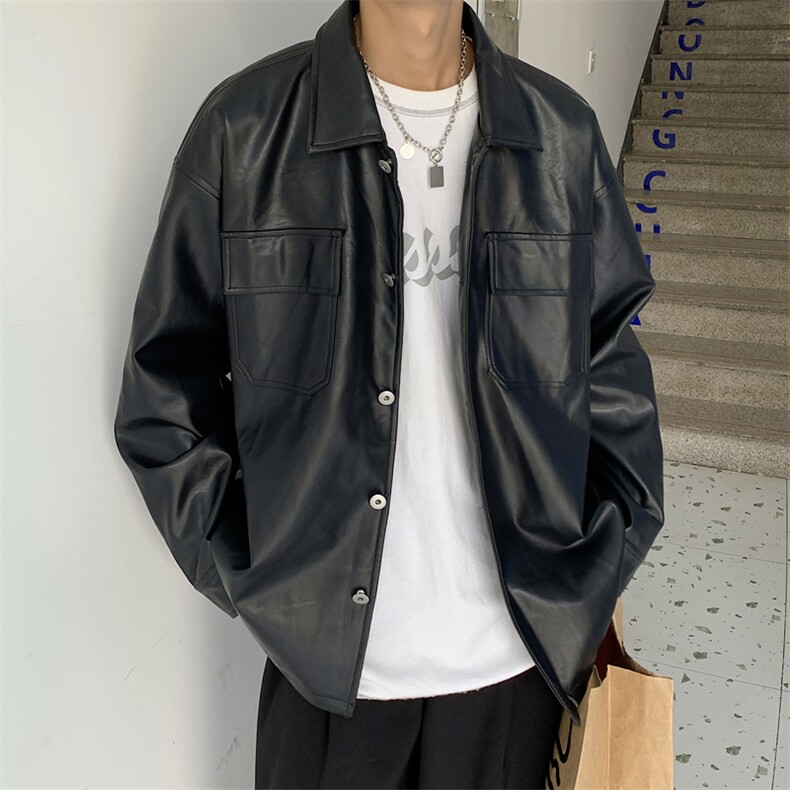现货PU皮男士夹克外套机车上衣,男装夹克,星座510-1