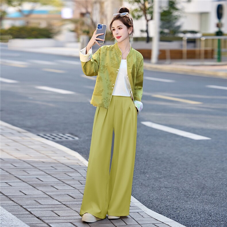 2026年春季新款女装时尚气质新中式两件套,女装套装/套裙,关键词