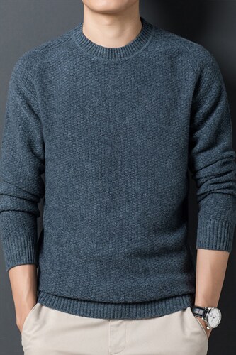 M88619限价298元男士冬季长袖圆领纯羊毛针织衫休闲P180，男装针织衫/毛衣，电商B360