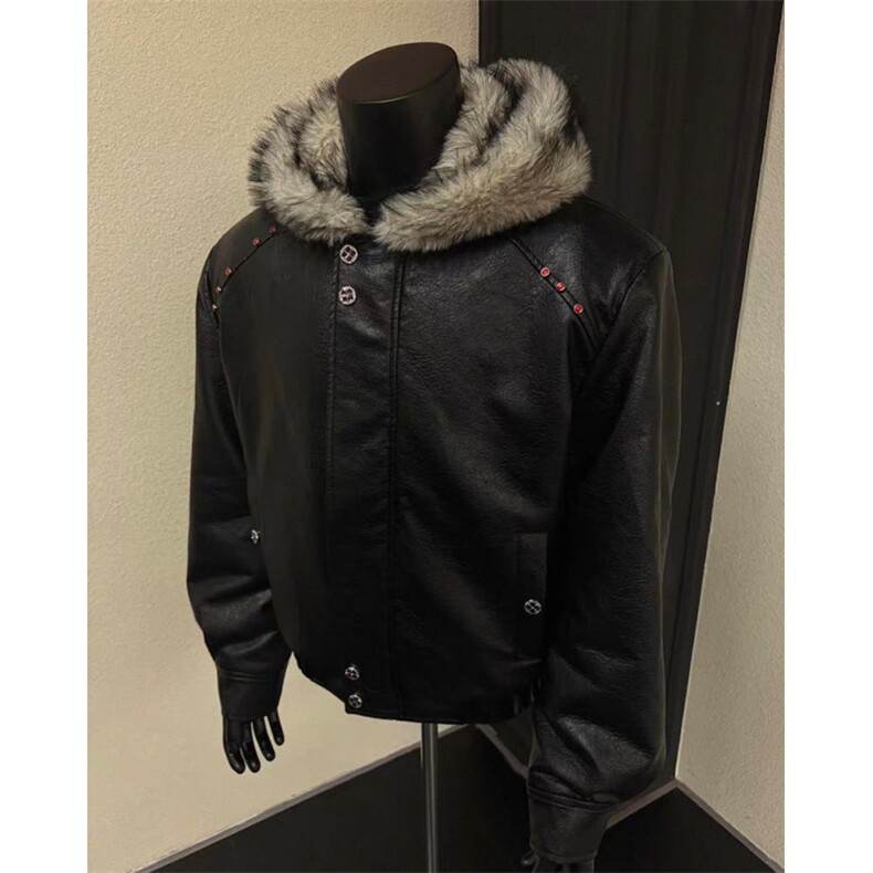 已安排脊煞里布全毛座山雕加绒加厚皮衣棉服短外套mj1091-p178,男装皮衣,电商B288