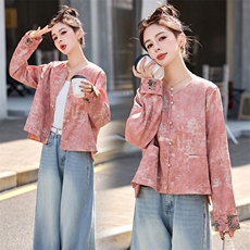 高级感新中式国风重工刺绣外套女早春新款时尚宽松独特小个子开衫，女装短外套，依如秀(原杭风阁)