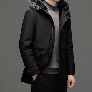 DF8018钱塘2020-2冬季厚款有帽时尚休闲简约中年男士羽绒服P350图片