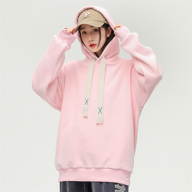 奥粒绒外套基础纯色休闲百搭连帽抽绳卫衣男女同款EY-3663-P85,女装短外套,电商B306
