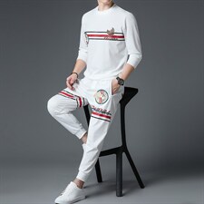 SXL9621秋季2023年新款男士长袖长裤修身休闲时尚卫衣套装P155，男装休闲套装，电商B360