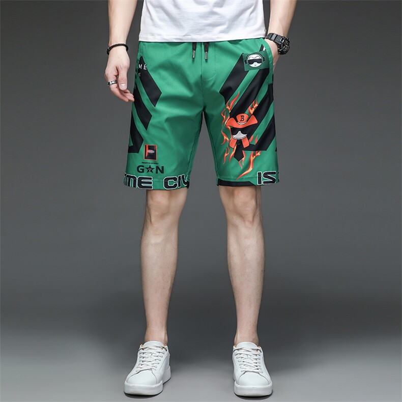 男士短裤男薄款宽松直筒休闲裤夏季青年时尚潮流五分沙滩裤松紧腰图片