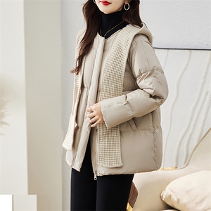 现货羽绒服女连帽新款短款小个子面包服时尚宽松休闲保暖轻暖外套图片