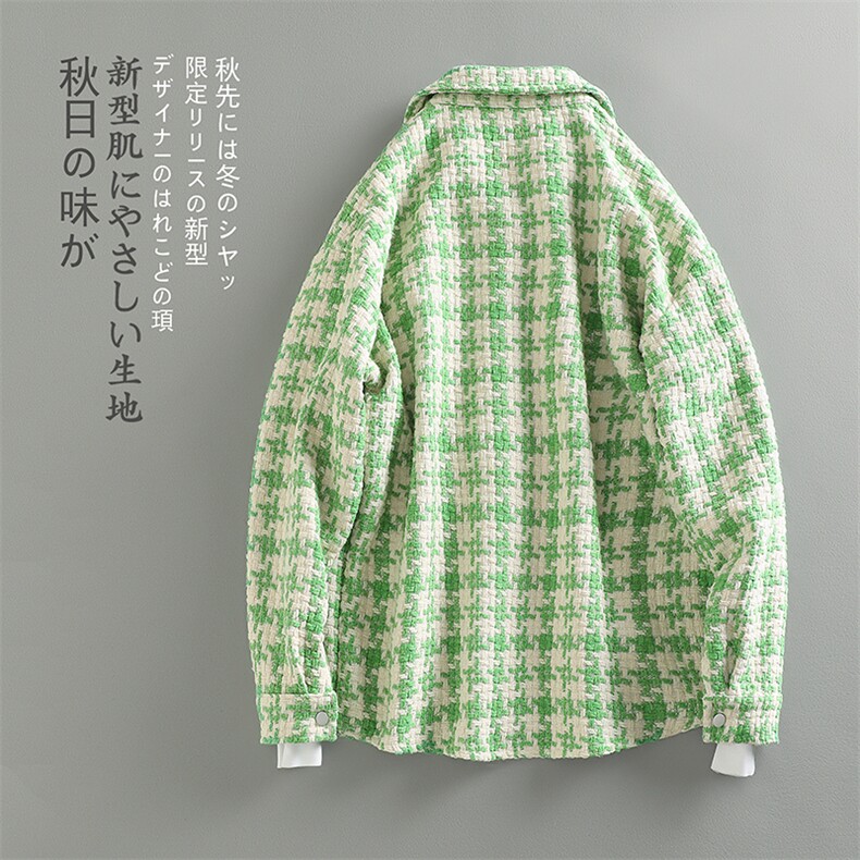 特P55无差价秋新休闲大码小香风衬衫男复古高街翻领夹克外套J548,男装夹克,电商A082