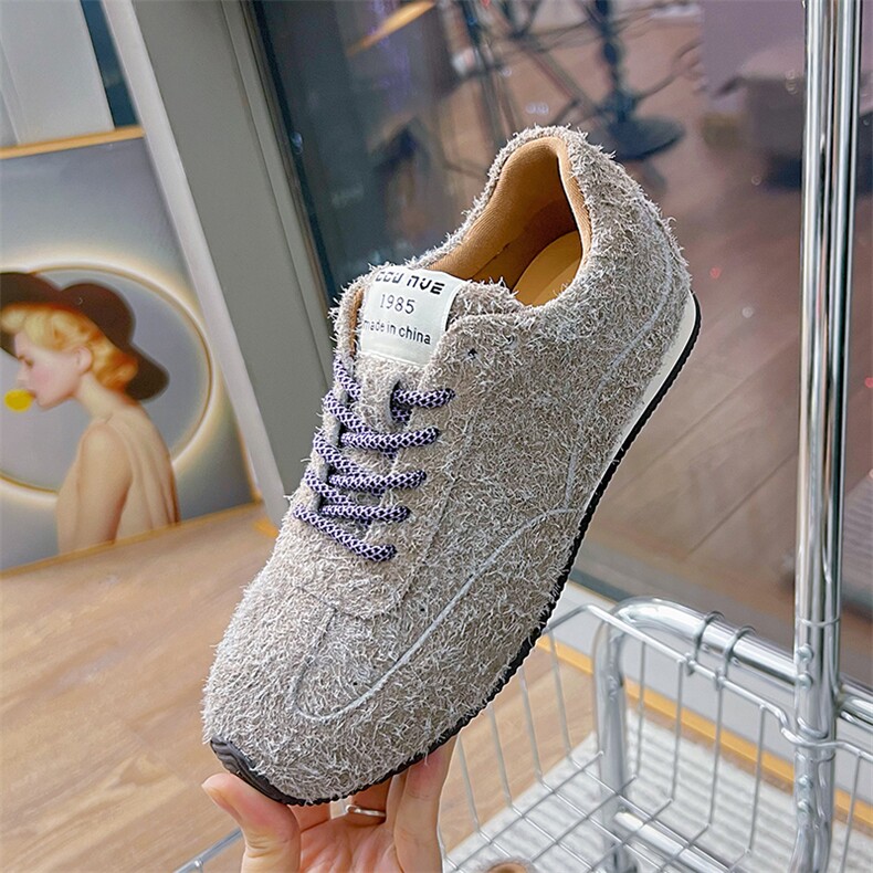 雪花绒皮德训鞋女2025春季新款休闲百搭阿甘鞋厚底女鞋运动小白鞋，女鞋休闲鞋，电商A223