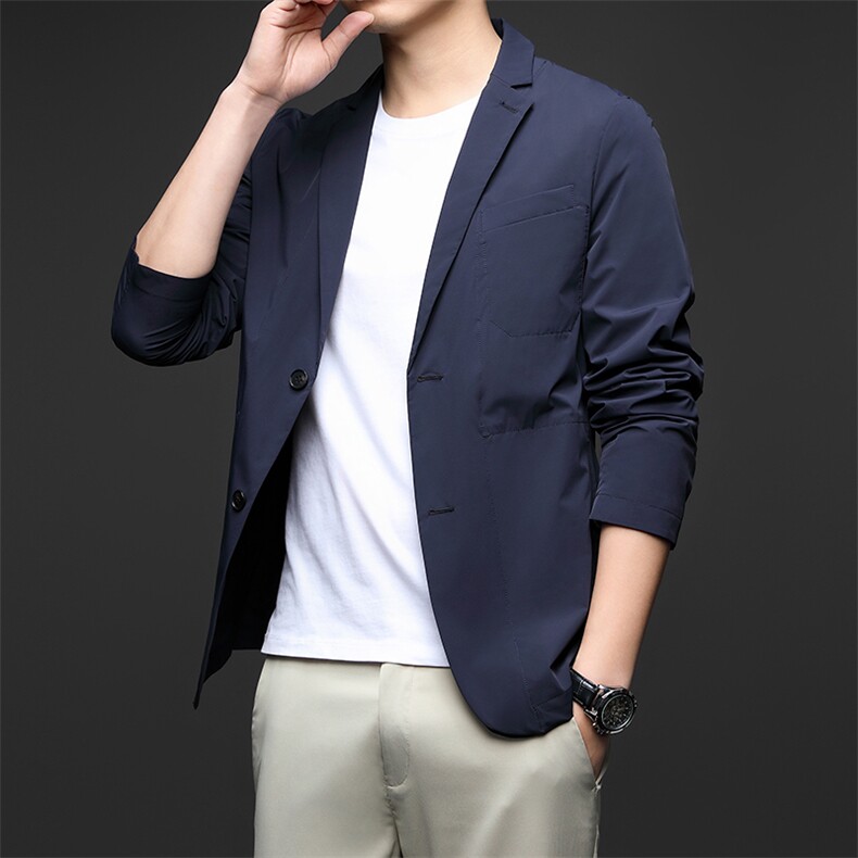 D33729秋冬新款男士西服薄款商务休闲男装外套轻薄通勤外衣,男装西服,电商B360