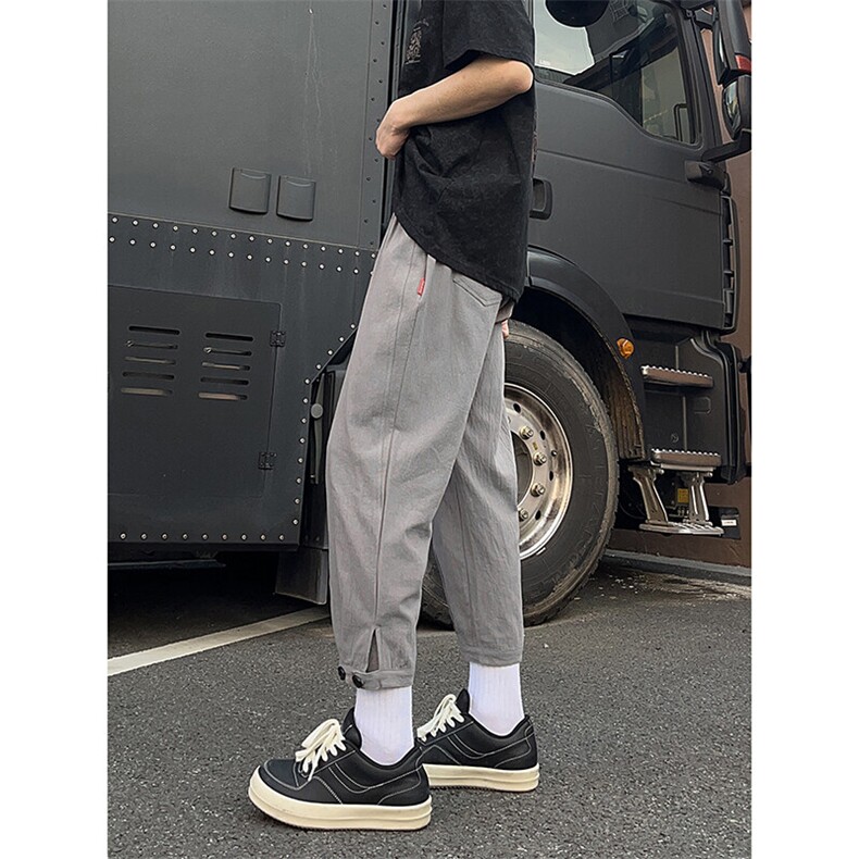 2025夏季新品七分休闲萝卜裤潮流脚口扣袢K383-P30,男装休闲裤,电商A178
