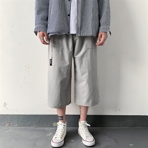 港风夏款男休闲短裤七分直筒中裤马裤DK008 P26图片