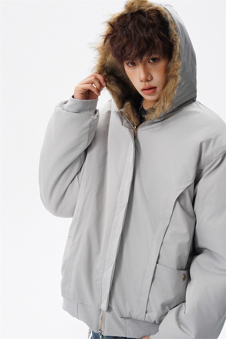 8XL-M复古双面加厚毛绒皮草短款工装派克服外套MY1707P158控188,男装工装外套,电商D206-1