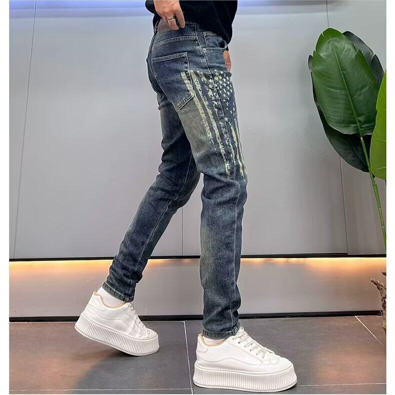 1506-1/K20831/P522025春秋新款牛仔裤男高端潮牌水洗修身九分裤，男装牛仔裤，星座1506-1
