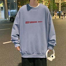 S6071-P28加绒款-P33秋季圆领卫衣男大码韩版宽松长袖外套，男装卫衣，电商A040