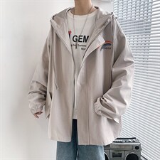 JK41064-P85纯棉连帽夹克男士大码工装夹克男外套男图片