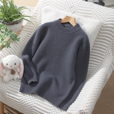 儿童男女同款时尚百搭通勤休闲长袖双股加厚羊毛衫，童装儿童羊毛衫，蒙王妃