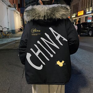 MM48208-P130 冬季大毛领棉衣男士大码加厚棉袄男棉服图片