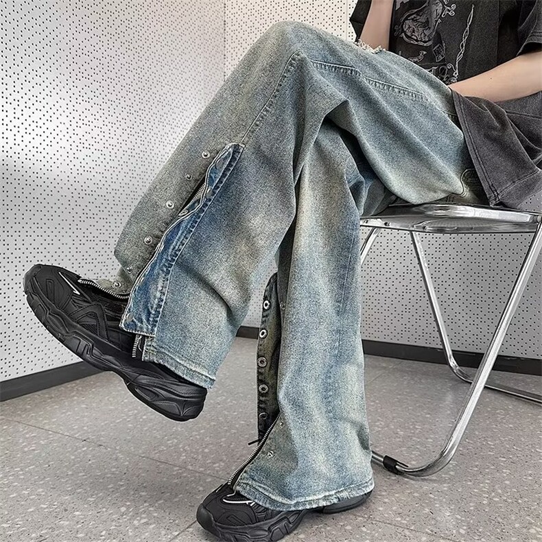 高街水洗牛仔裤男设计感C940P48,男装牛仔裤,星座1116-2