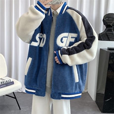 冬款加厚颗粒绒刺绣棉衣羊羔绒棒球服外套男女8108-P120控价158，男装棉衣，电商A441-1