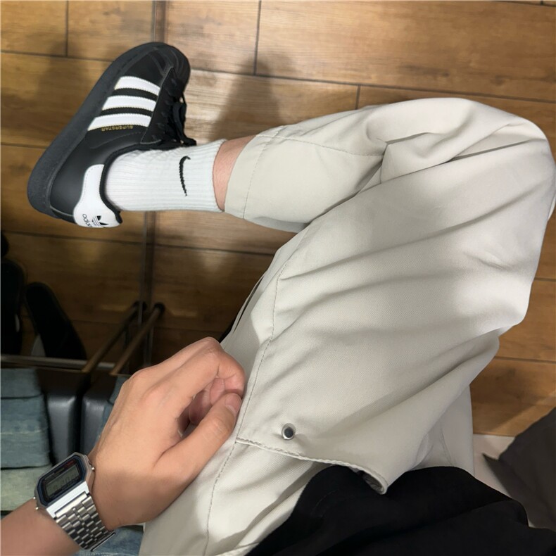 2024年夏季新款打褶弯刀七分裤休闲裤男QGK18P40,男装牛仔裤,星座1116-2