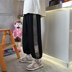 秋冬季休闲裤长裤炸街九分ins抽绳束脚灯芯绒裤子A125-BK910-P50，男装休闲裤，电商A125