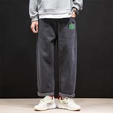NK46058-P45加绒-P55百搭牛仔裤男士宽松九分裤男直筒裤子男，男装牛仔裤，电商A040A